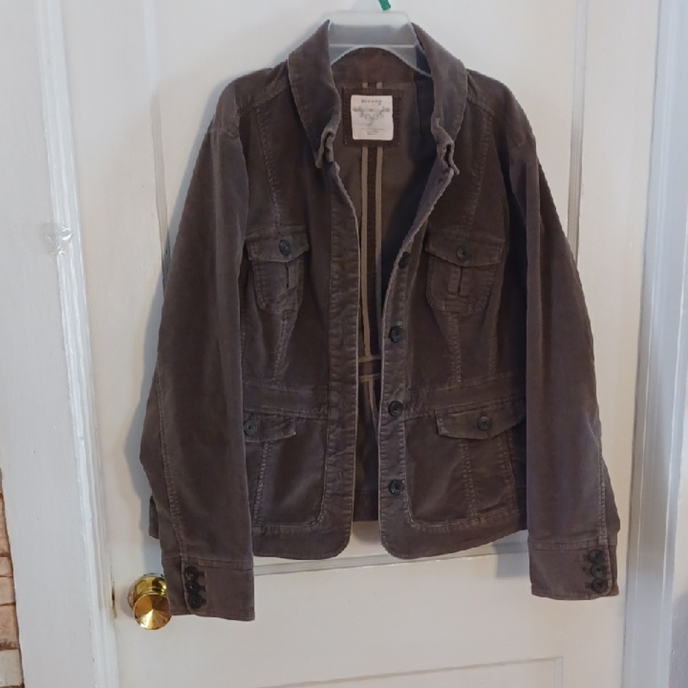 Sonoma Brown  Velour Military Field Style Jacket Size PXL